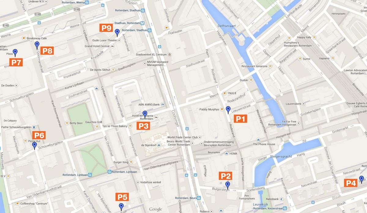 Peta Rotterdam zon letak kereta 